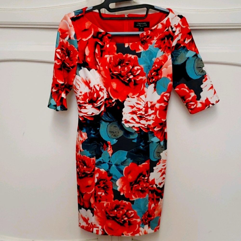 Tahari A.S.L. Floral Sheath